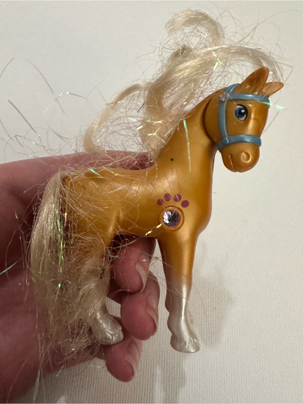 Vtg 1990's Kenner Littlest Pet Shop Sparkling Pony Horse Sky Blaze Palomino 3" - Picture 2 of 7